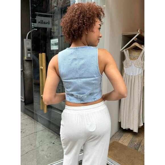 ROLLA'S Dallas Vest Luna in Wash Light Vintage Blue Size Medium - Picture 9 of 9